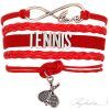 Pulsera de Rodio y Cuero TENIS1 en Rojo Colección Alcalá de Henares