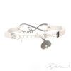 Pulsera de Rodio y Cuero TENISCUE1 en Blanco Colección Alcalá de Henares