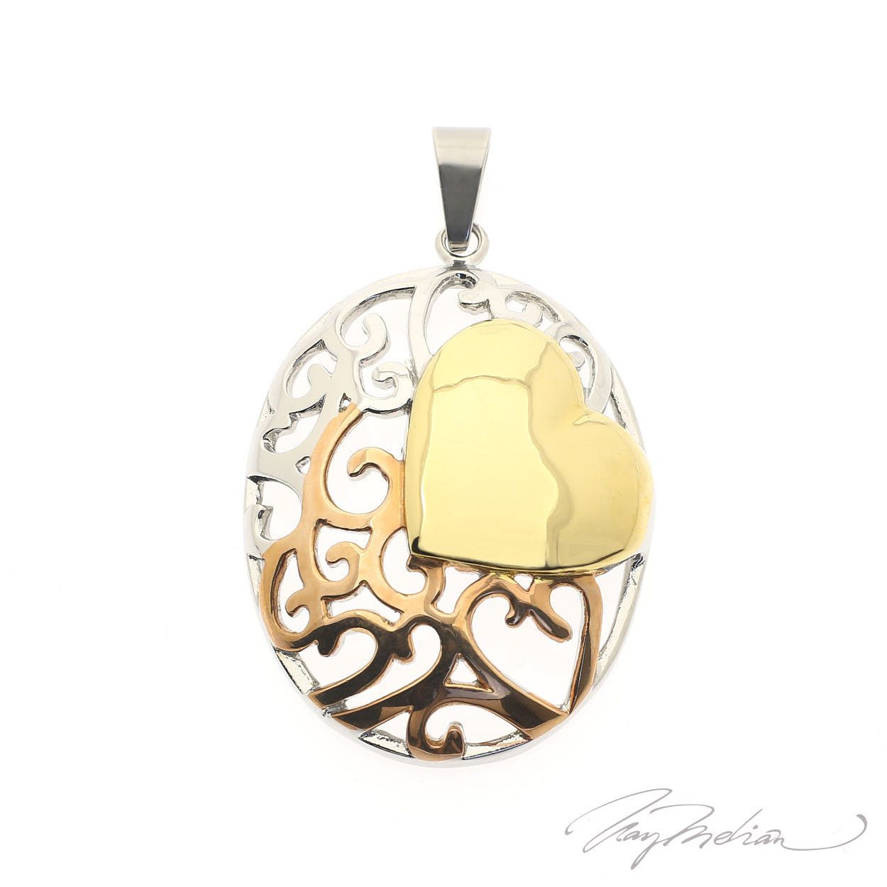Colgante CORAZOVAL5 Acero de la colección Alcalá de Henares