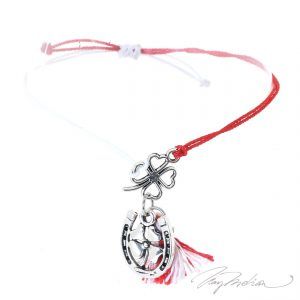 Pulsera Martisor HILTRE Rojo y Blanco con Herradura de la Colección MARTIE
