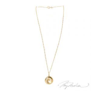 Collar con Círculo abstracto de Espiral de 18K de la colección Alcalá de Henares