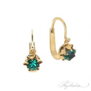 Pendientes Antiq Verde de Oro Laminado de 18K de la colección Alcalá de Henares