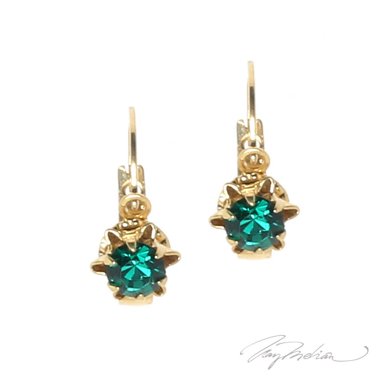 Pendientes Antiq Verde de Oro Laminado de 18K de la colección Alcalá de Henares