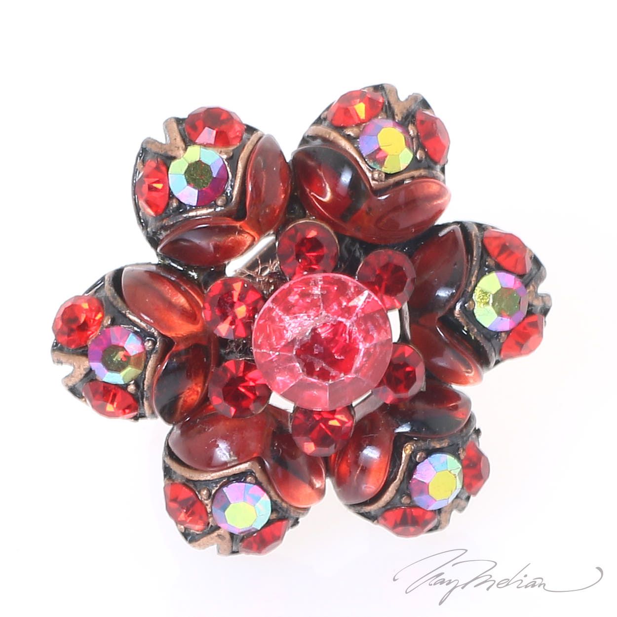 Anillo de Zamak esmerilado CRISFLOR2 Rojo de la Colección CORONA VENCIDA - Imagen 3