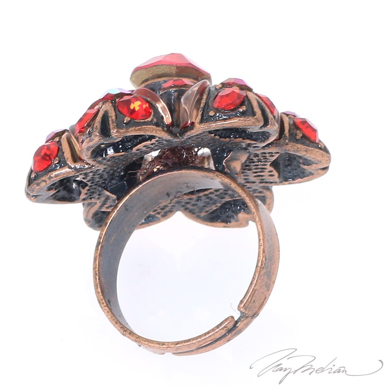 Anillo de Zamak esmerilado CRISFLOR2 Rojo de la Colección CORONA VENCIDA - Imagen 4