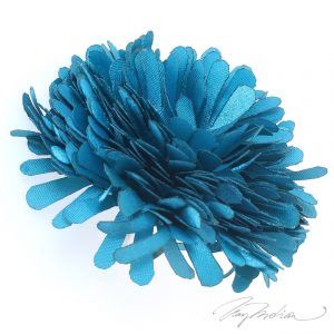 Anillo de Bisutería Flor de Tela FLOR2 Azul de la Colección CORONA