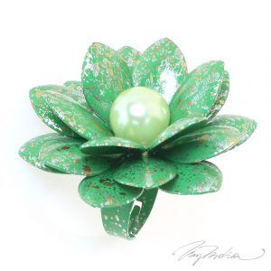 Anillo de Metal Lacado FLORMETESM Turquesa de la Colección CORONA VENCIDA