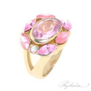 Anillo de Metal Lacado VALFLORCRIS Rosa de la Colección CORONA VENCIDA