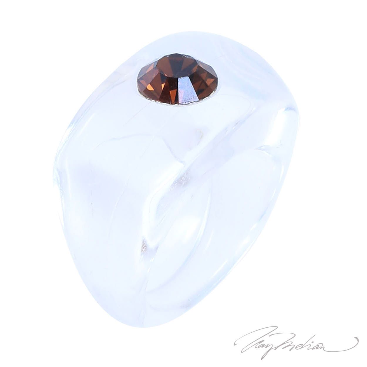 Anillo de Diseño Metacrilato Transparente METAREC de la Colección CORONA
