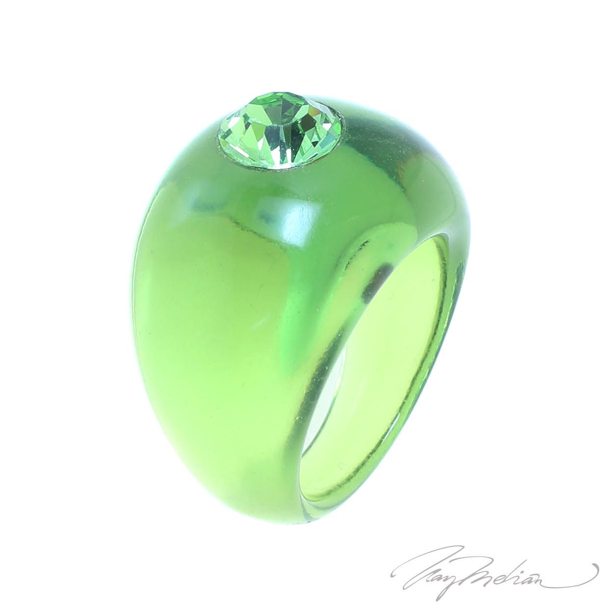 Anillo de Metacrilato METAOVALS Verde de la Colección CORONA