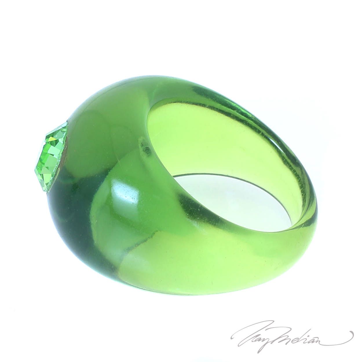 Anillo de Metacrilato METAOVALS Verde de la Colección CORONA - Imagen 2