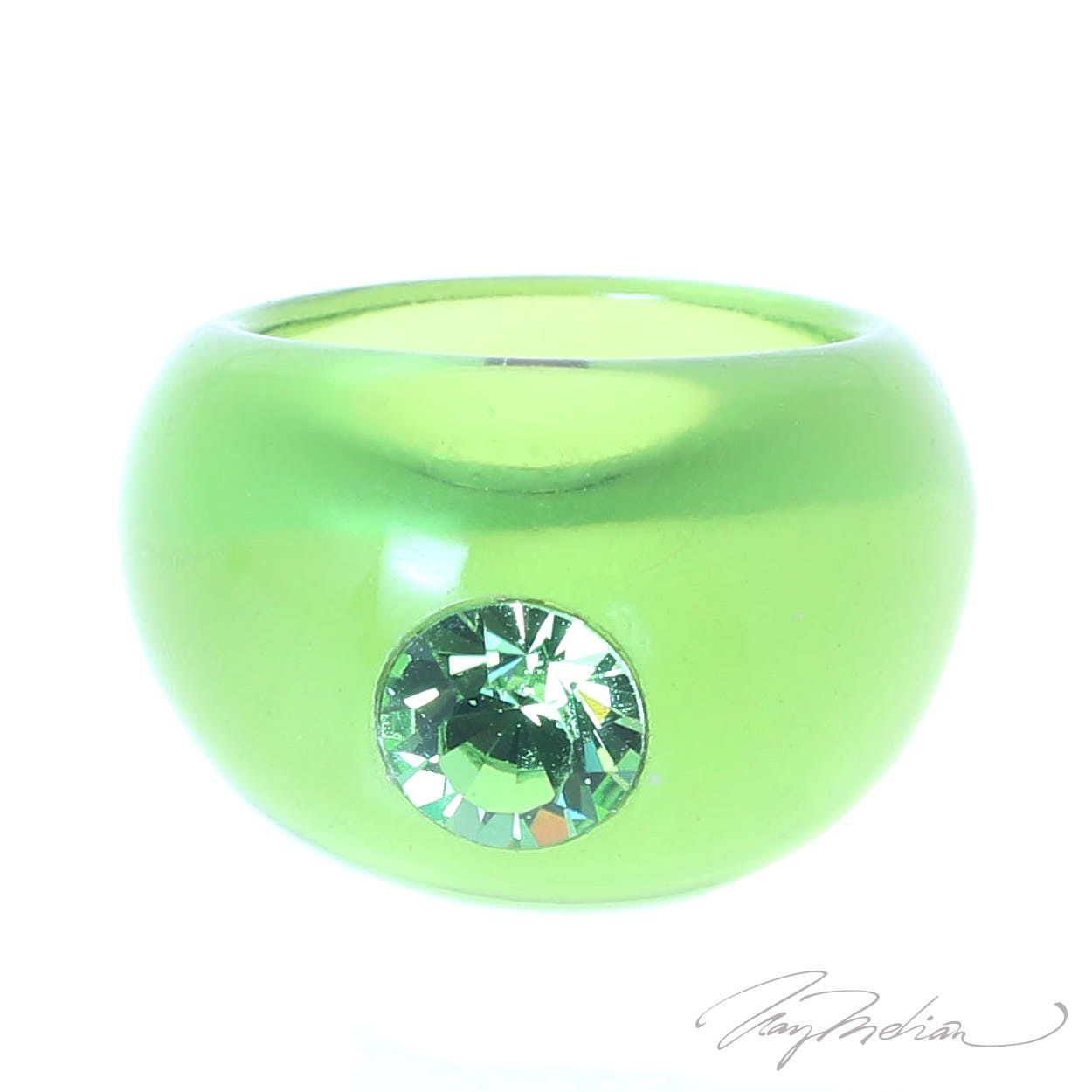 Anillo de Metacrilato METAOVALS Verde de la Colección CORONA - Imagen 3