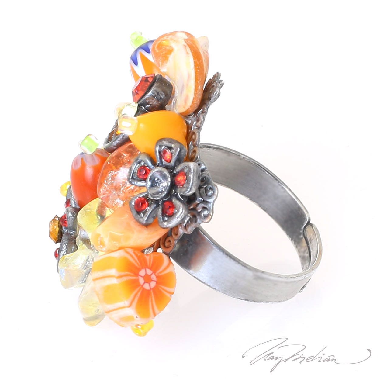 Anillo de Diseño MULTI2 Naranja de la Colección CORONA - Imagen 2