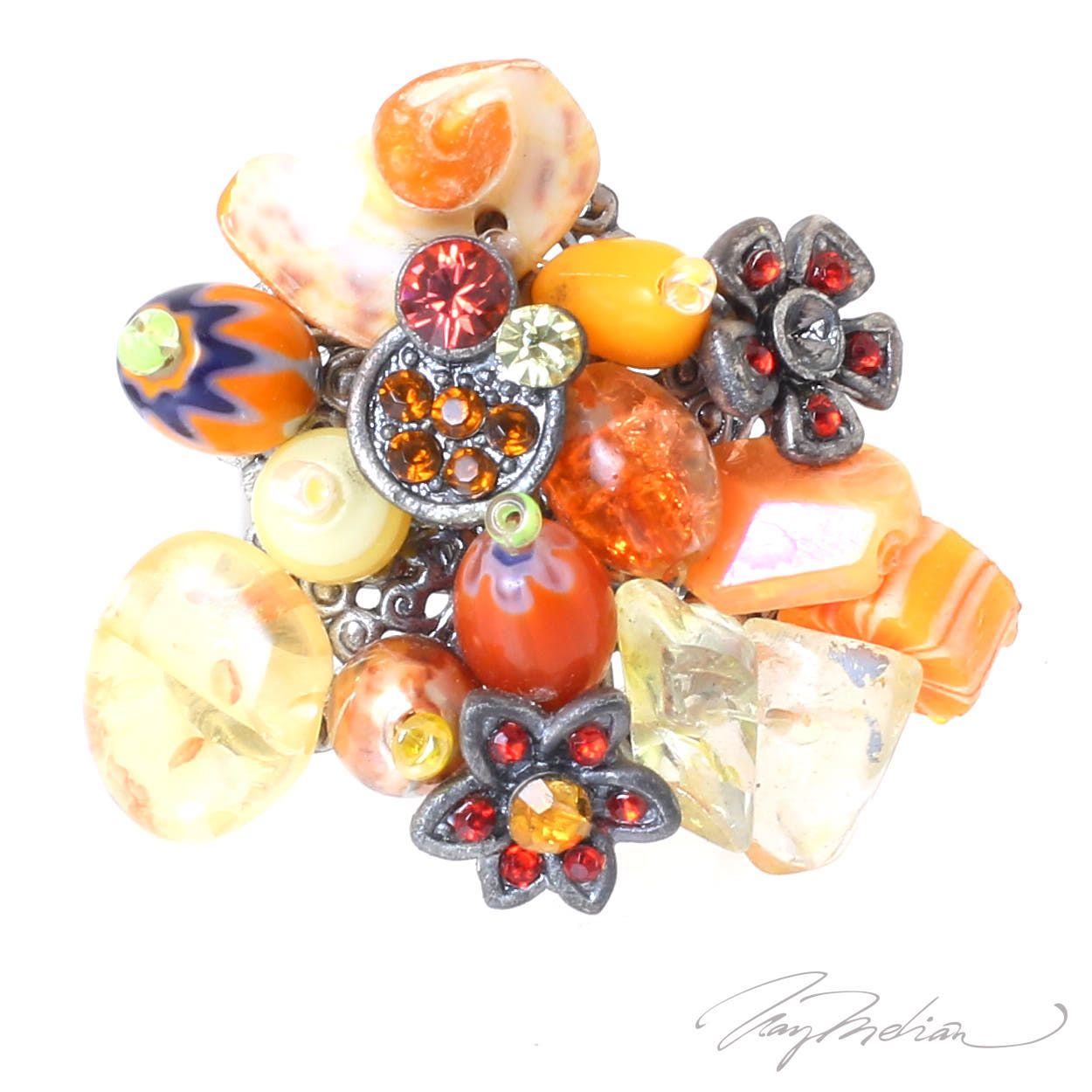Anillo de Diseño MULTI2 Naranja de la Colección CORONA - Imagen 3