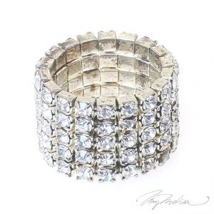 Anillo de Cristales Plateado STRASSARO de la Colección CORONA