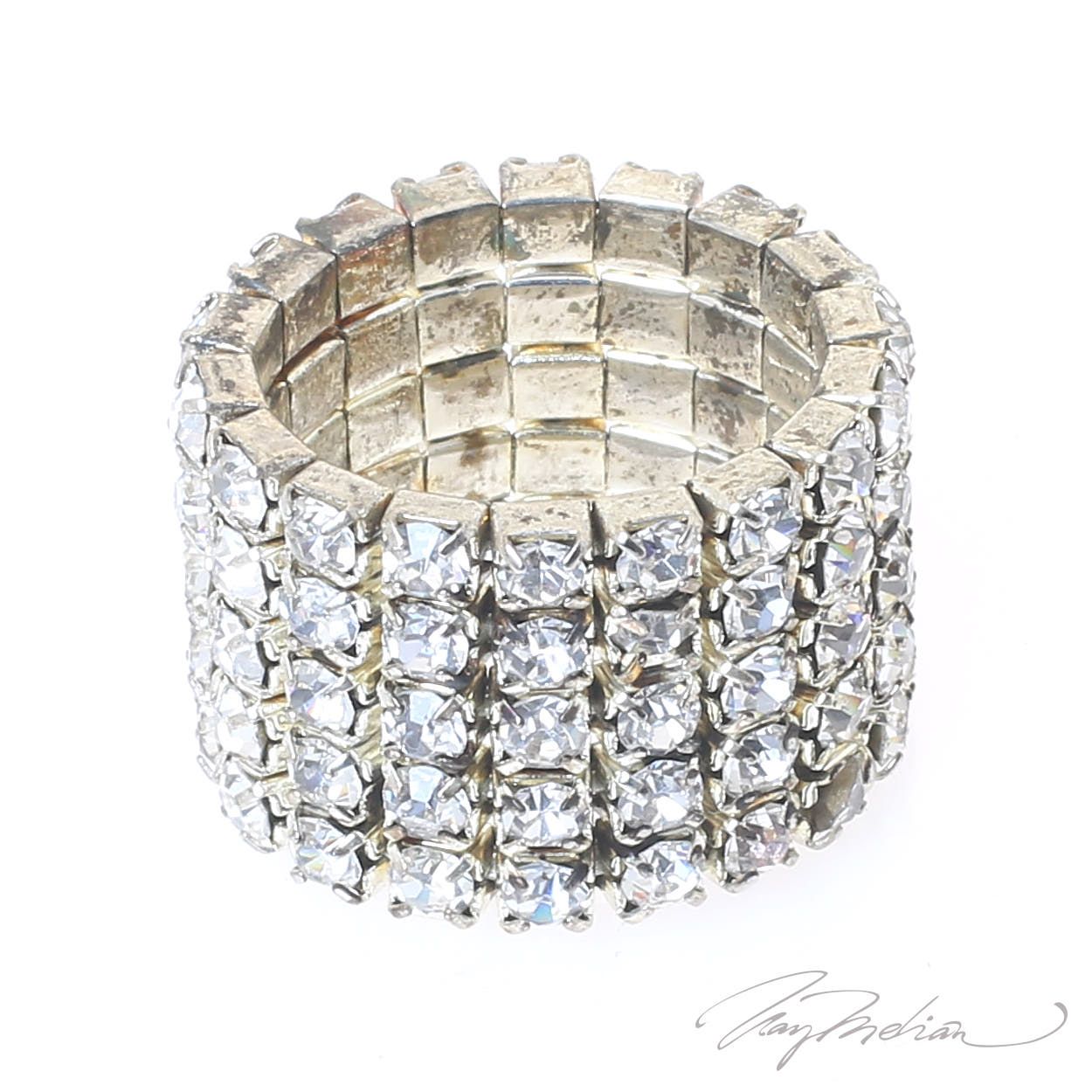 Anillo de Cristales Plateado STRASSARO de la Colección CORONA - Imagen 2