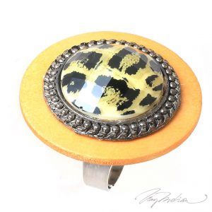 Anillo de Madera y Metacrilato CIRCAPRINT Naranja de la Colección CORONA