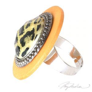 Anillo de Madera y Metacrilato CIRCAPRINT Naranja de la Colección CORONA