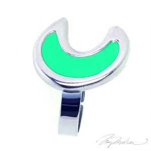 Anillo de Rodio y Esmalte Verde LUNA2 de la Colección CORONA