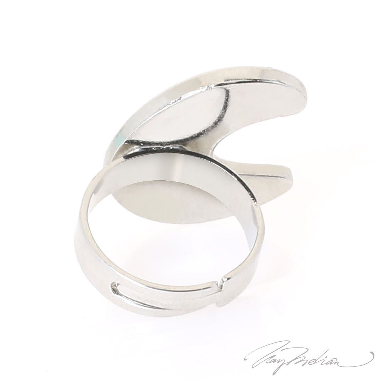 Anillo de Rodio y Esmalte Verde LUNA2 de la Colección CORONA - Imagen 4