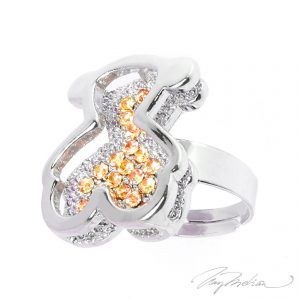 Anillo de Rodio y cristal de Swarovski Amarillo OSOCRIST2 de la Colección CORONA