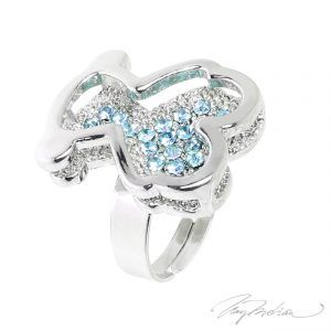 Anillo de Rodio y cristal de Swarovski Celeste OSOCRIST2 de la Colección CORONA