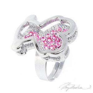 Anillo de Rodio y cristal de Swarovski Rosa OSOCRIST2 de la Colección CORONA