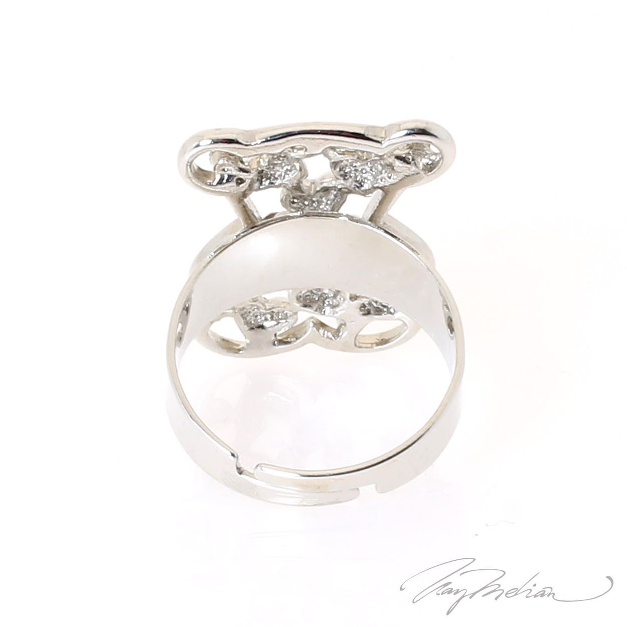 Anillo de Rodio y cristal de Swarovski Naranja OSORED de la Colección CORONA - Imagen 4