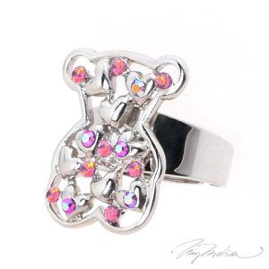 Anillo de Rodio y cristal de Swarovski Rosa OSORED de la Colección CORONA