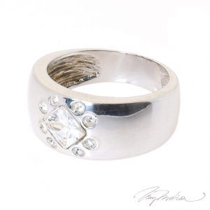 Anillo Aro de Rodio y cristal de Swarovski ROD2ZIRC de la Colección CORONA
