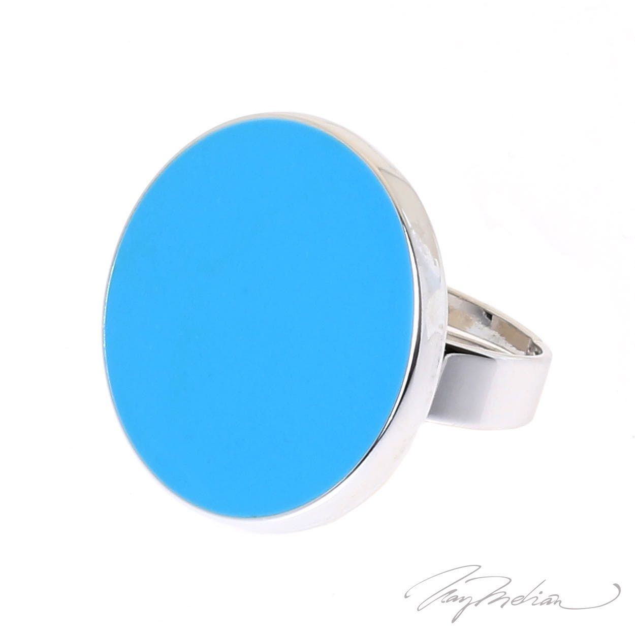 Anillo de Rodio y Esmalte Azul CIRCES de la Colección CORONA - Imagen 2