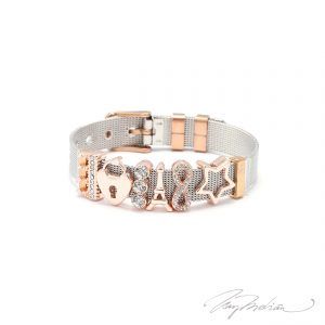 Pulsera de Acero ALCORSUERTE de la Colección CORONA bañada en Oro Cartier