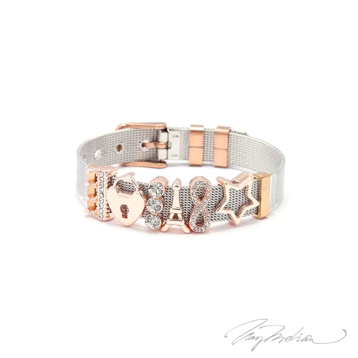 Pulsera de Acero ALCORSUERTE de la Colección CORONA bañada en Oro Cartier
