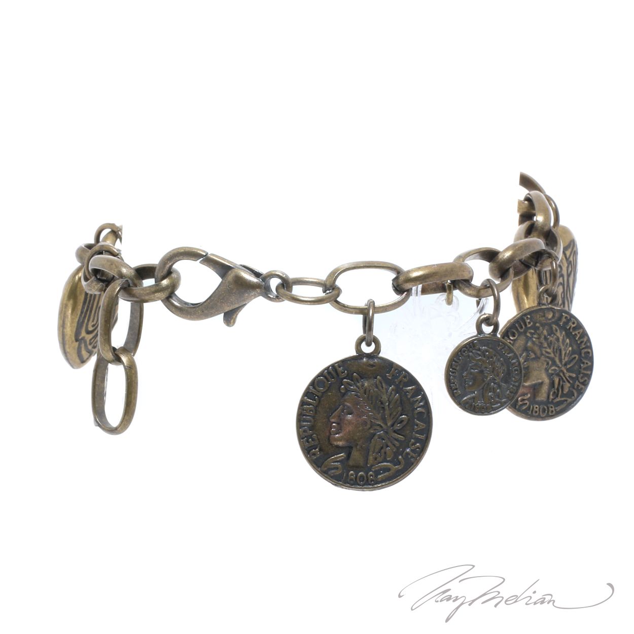Pulsera antique con colgantes MONEDABRON de la Colección CORONA - Imagen 2