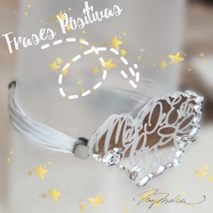 Pulsera Frase Positiva con cordon ajustable. Personalizable