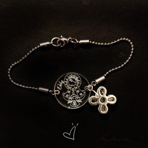 Pulsera Virgen de Guadalupe en Metacrilato y Acero. Personalizable