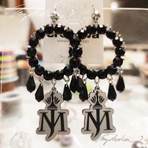 Pendientes CIRCSTRASS con abalorios y metacrilato de corte. Personalizable