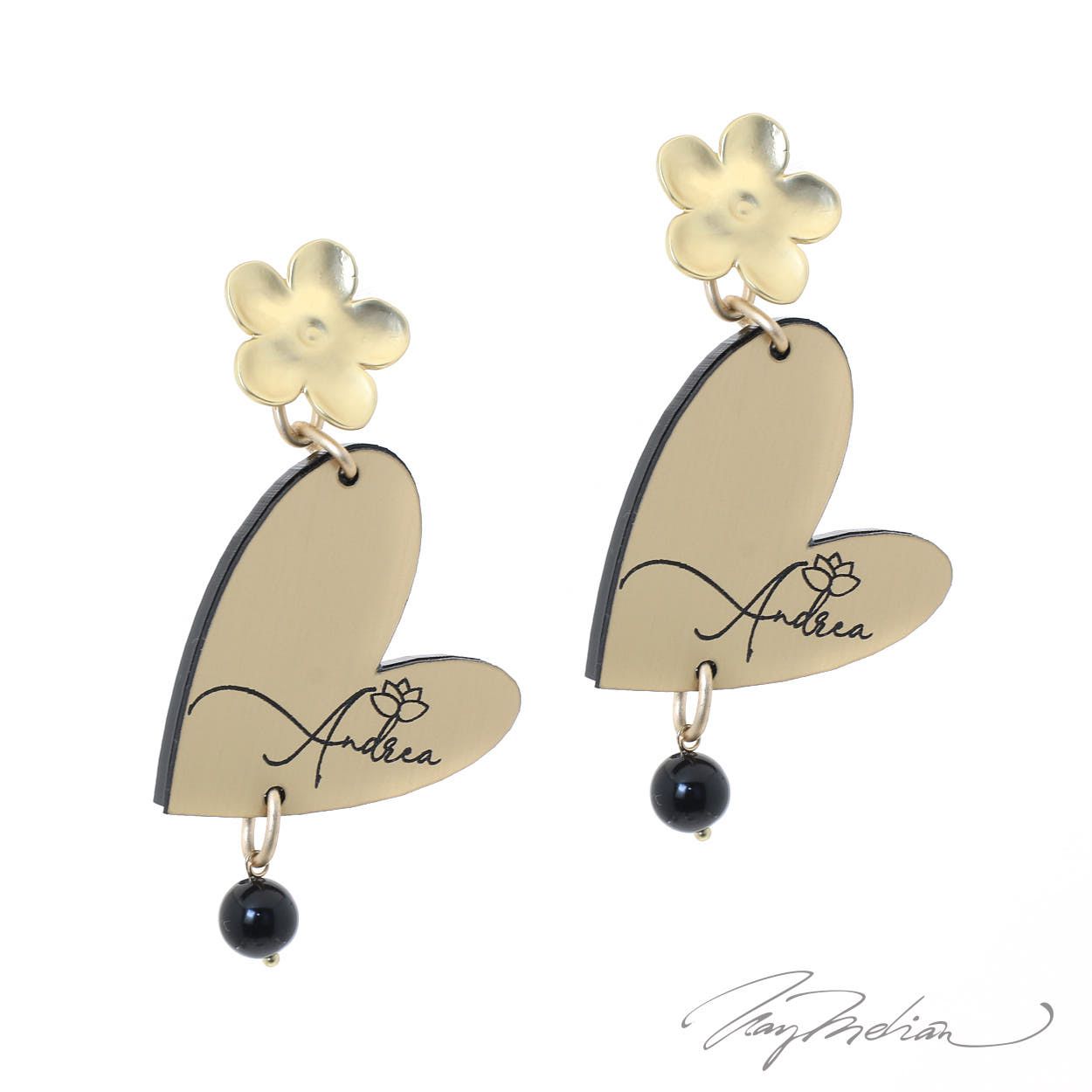 Pendientes CORAZON SAT. Personalizable