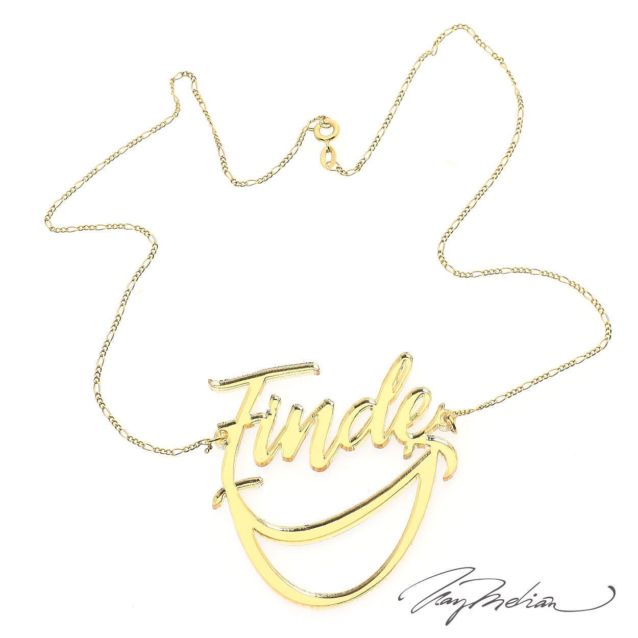 Set Collar y Pendientes FINDE personalizable de Oro Laminado - Imagen 2