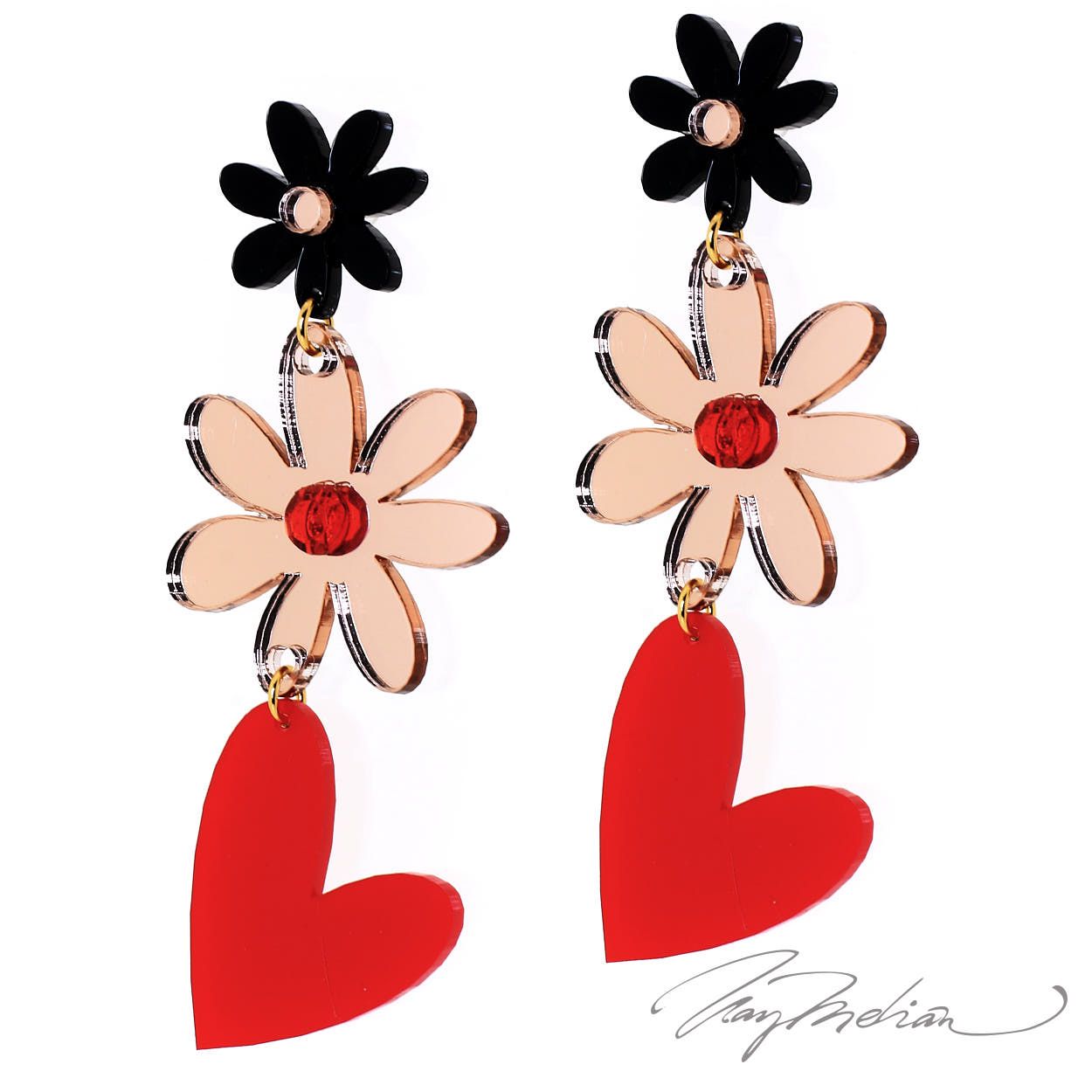 Pendientes AMOR AMOR personalizados en Metacrilato