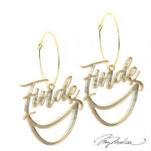 Pendientes FINDE personalizable de Oro Laminado